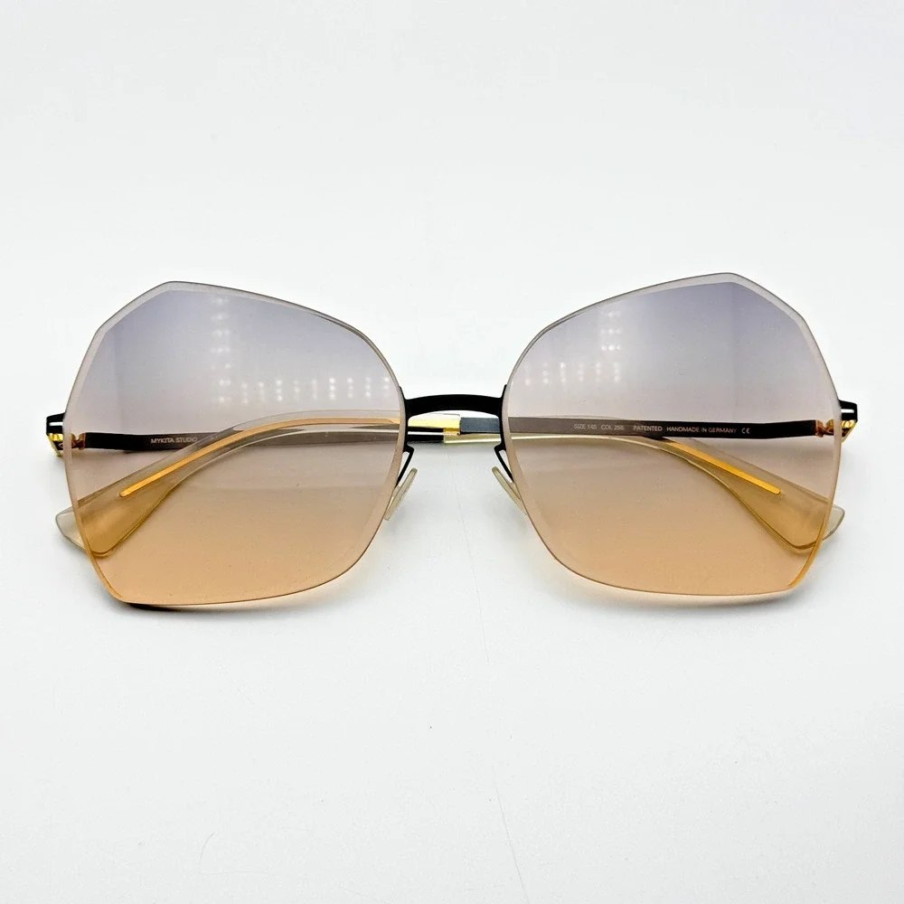 Mykita Sunglasses Studio 10.1 Col 256 Gold Indigo Butterfly Oversized Frame 61mm